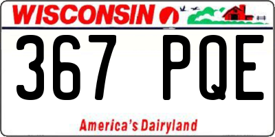 WI license plate 367PQE