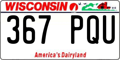WI license plate 367PQU