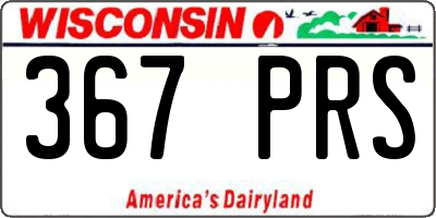 WI license plate 367PRS