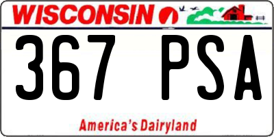 WI license plate 367PSA