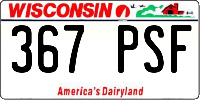 WI license plate 367PSF
