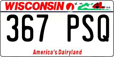 WI license plate 367PSQ