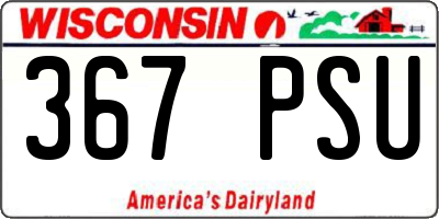 WI license plate 367PSU