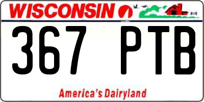 WI license plate 367PTB