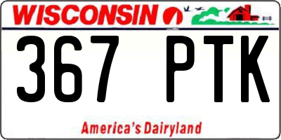 WI license plate 367PTK