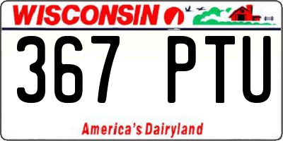 WI license plate 367PTU