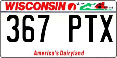 WI license plate 367PTX