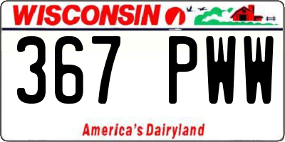 WI license plate 367PWW