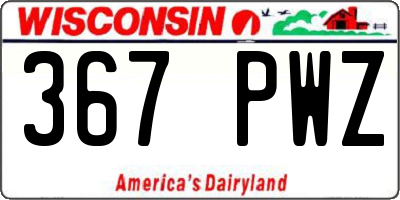 WI license plate 367PWZ