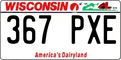 WI license plate 367PXE