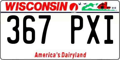 WI license plate 367PXI