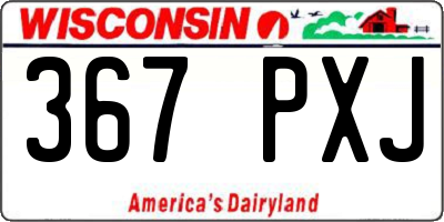 WI license plate 367PXJ