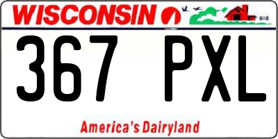 WI license plate 367PXL