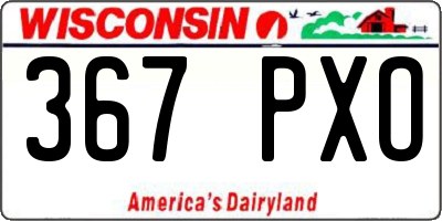 WI license plate 367PXO