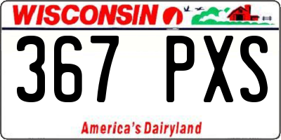 WI license plate 367PXS