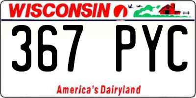 WI license plate 367PYC