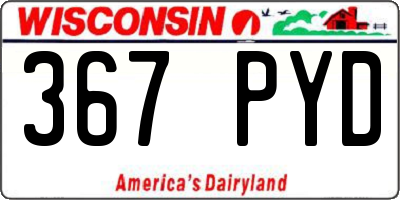 WI license plate 367PYD