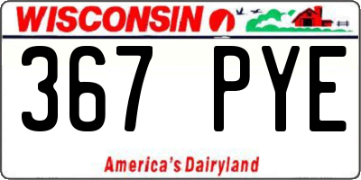 WI license plate 367PYE