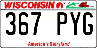WI license plate 367PYG