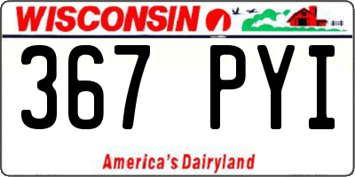 WI license plate 367PYI