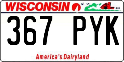 WI license plate 367PYK