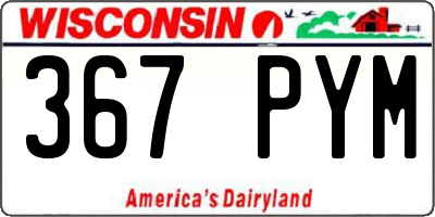 WI license plate 367PYM