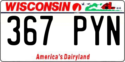 WI license plate 367PYN