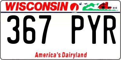 WI license plate 367PYR