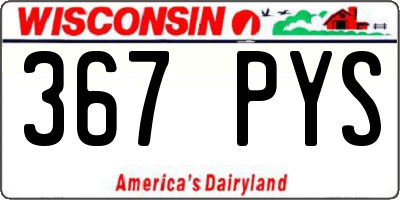 WI license plate 367PYS