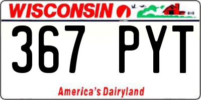 WI license plate 367PYT