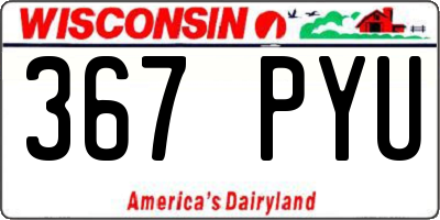WI license plate 367PYU