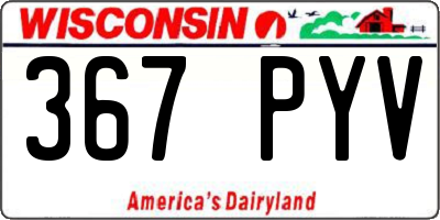 WI license plate 367PYV
