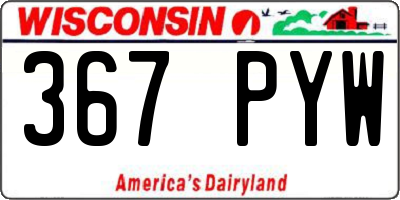WI license plate 367PYW