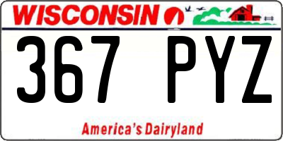 WI license plate 367PYZ