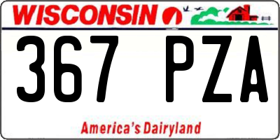 WI license plate 367PZA