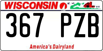 WI license plate 367PZB