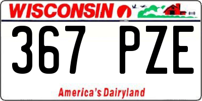WI license plate 367PZE