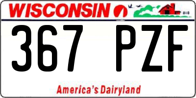 WI license plate 367PZF
