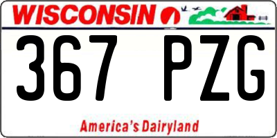 WI license plate 367PZG