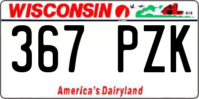 WI license plate 367PZK