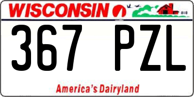 WI license plate 367PZL