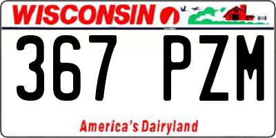 WI license plate 367PZM