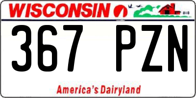 WI license plate 367PZN