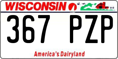 WI license plate 367PZP