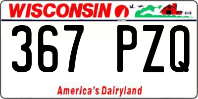 WI license plate 367PZQ