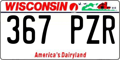WI license plate 367PZR