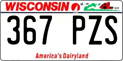 WI license plate 367PZS