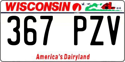 WI license plate 367PZV