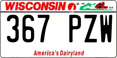 WI license plate 367PZW