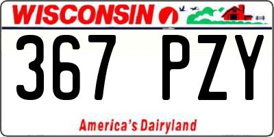 WI license plate 367PZY